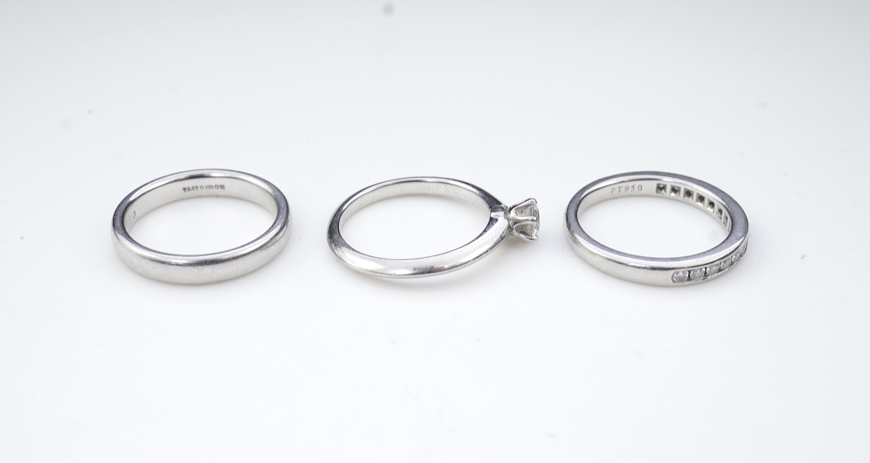 Tiffany & Co., a diamond engagement, eternity and wedding ring set